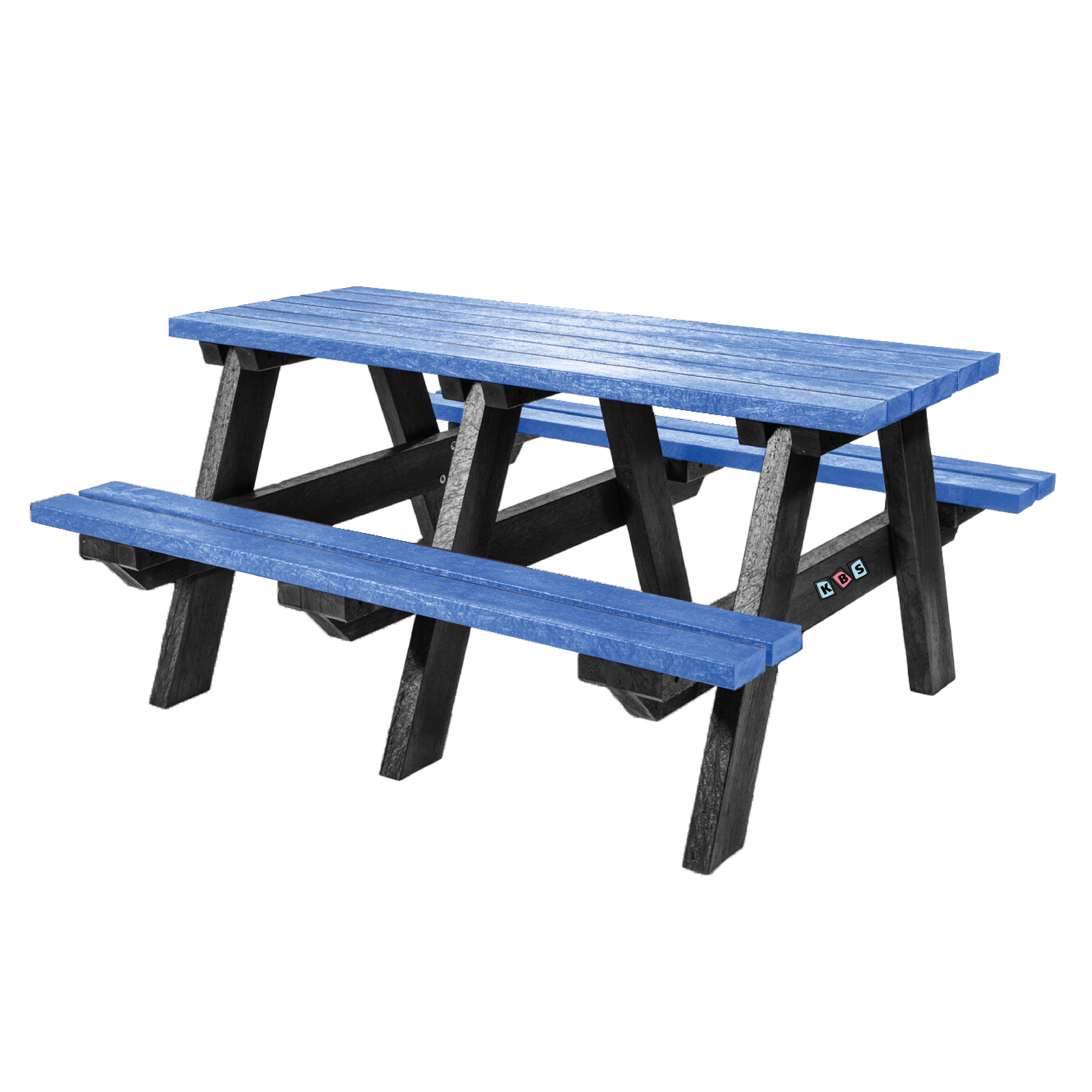 Duke A-Frame Picnic Table (6 Seater) in Black frame with COLOURED slats