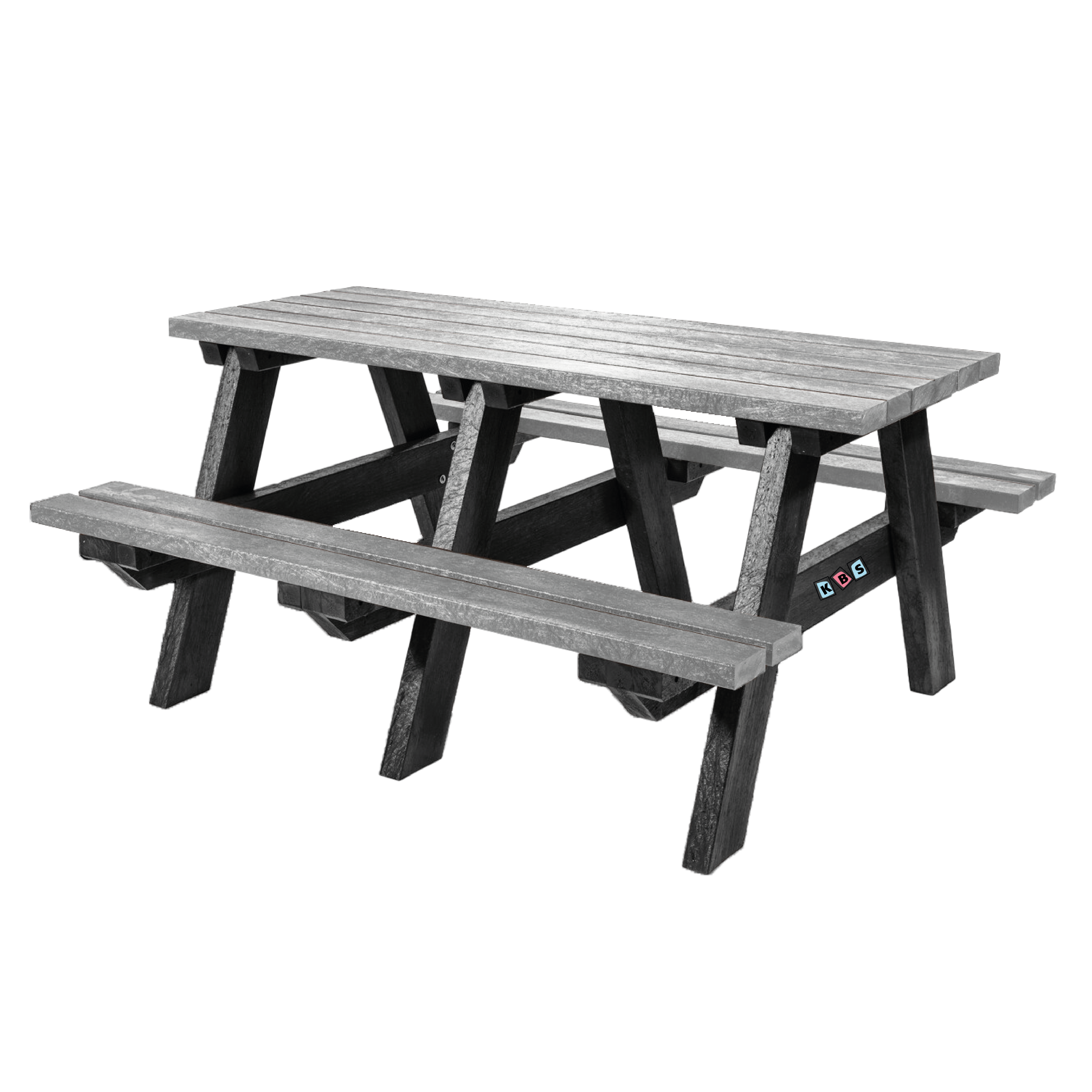 Duke A-Frame Picnic Table (6 Seater) in Black frame with COLOURED slats