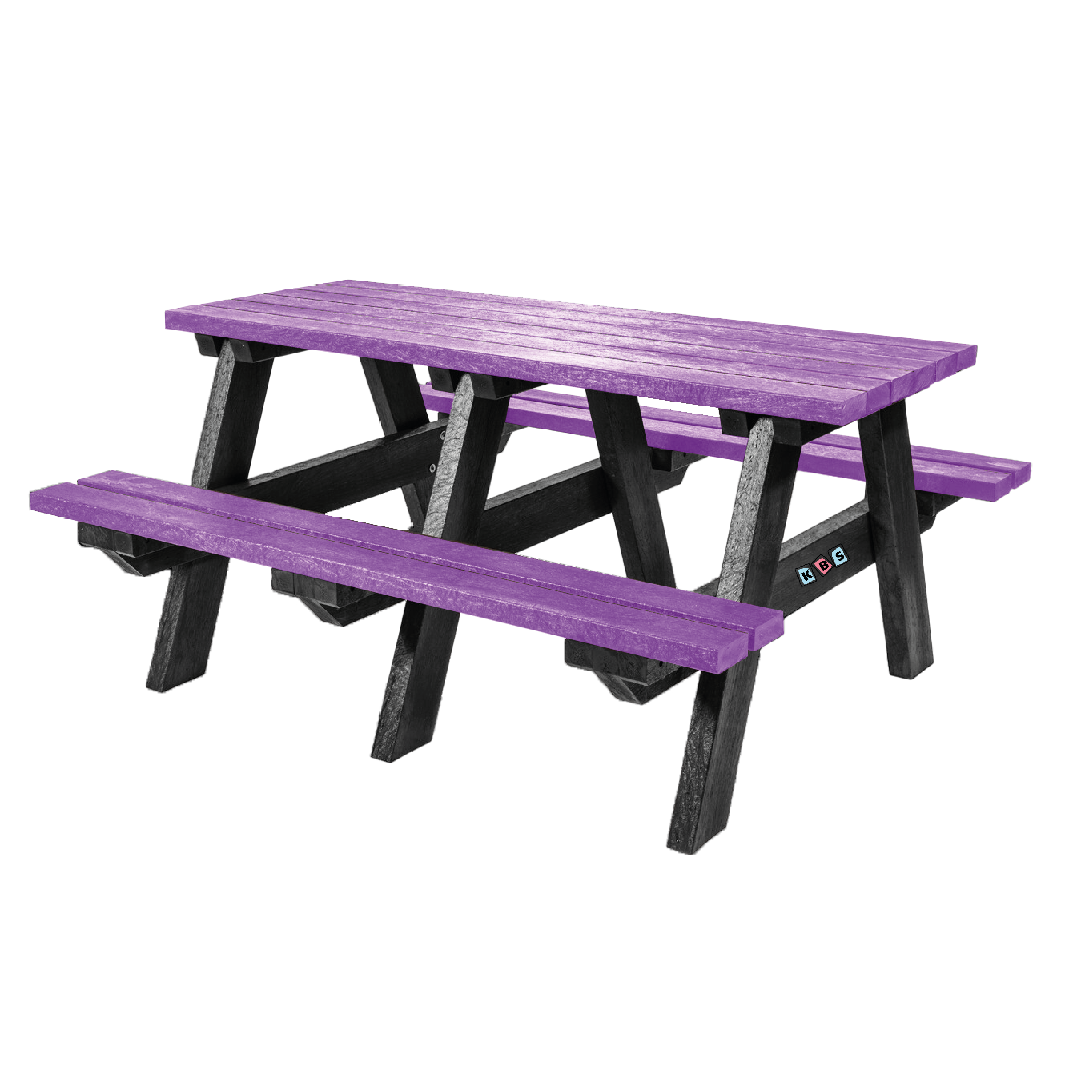 Duke A-Frame Picnic Table (6 Seater) in Black frame with COLOURED slats