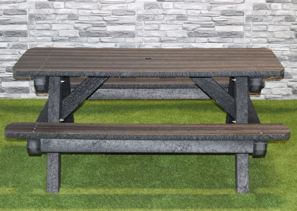 Heavy Duty 1.65m (6 Seater), Recycled Plastic A-Frame Picnic Table