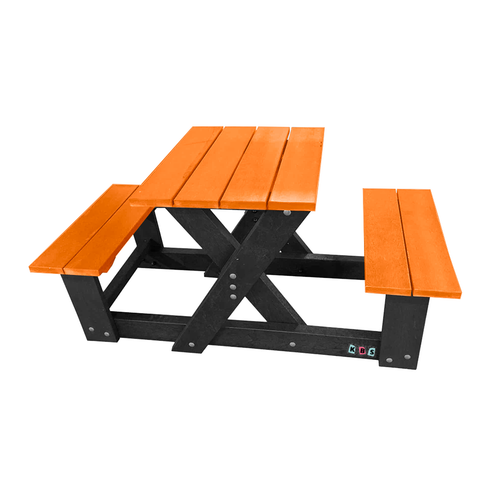 Duo Picnic Table (2 Seater) Black frame with COLOURED slats