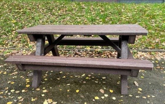 Heavy Duty 1.65m (6 Seater), Recycled Plastic A-Frame Picnic Table