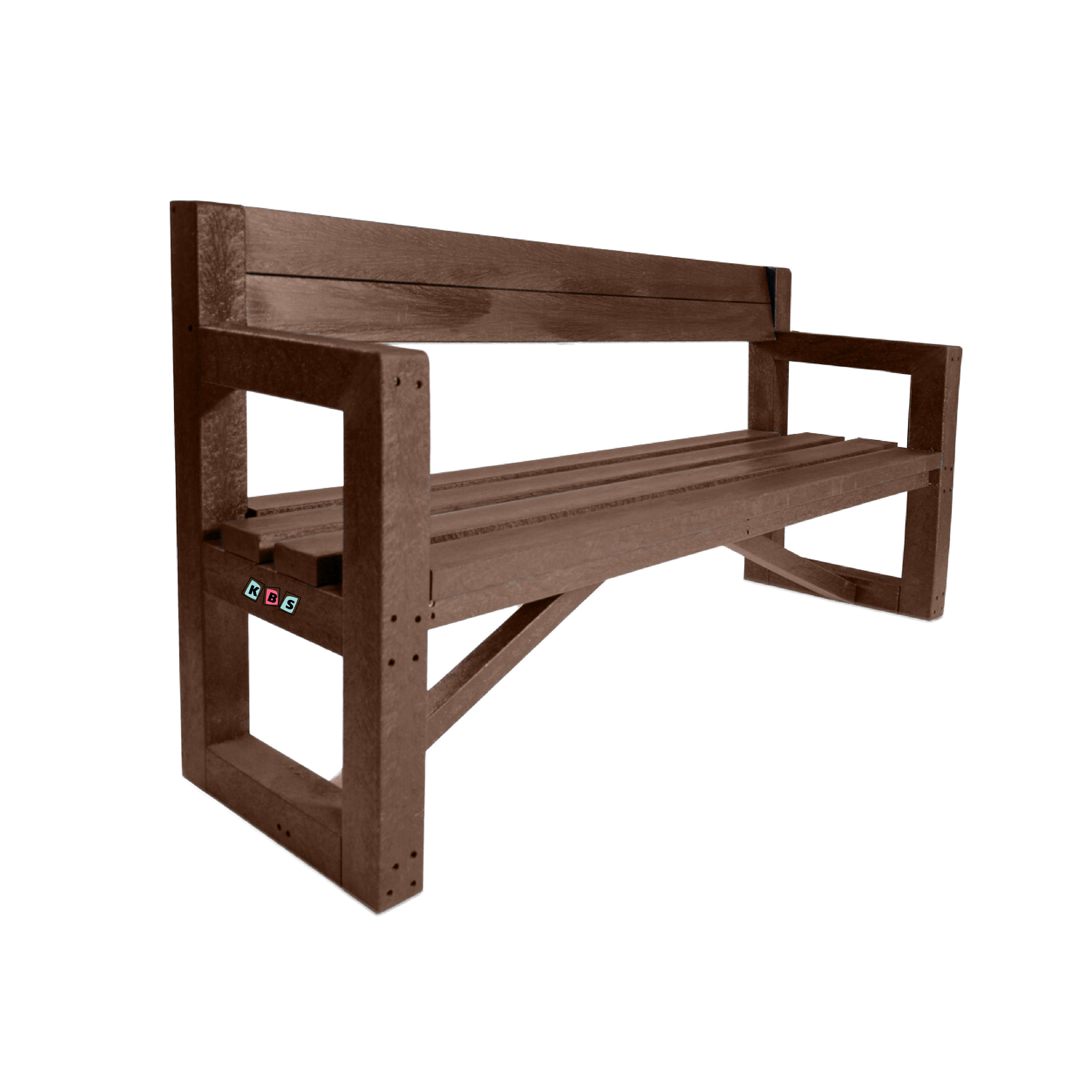 City Seat 1.7m, in Brown Recycled Plastic