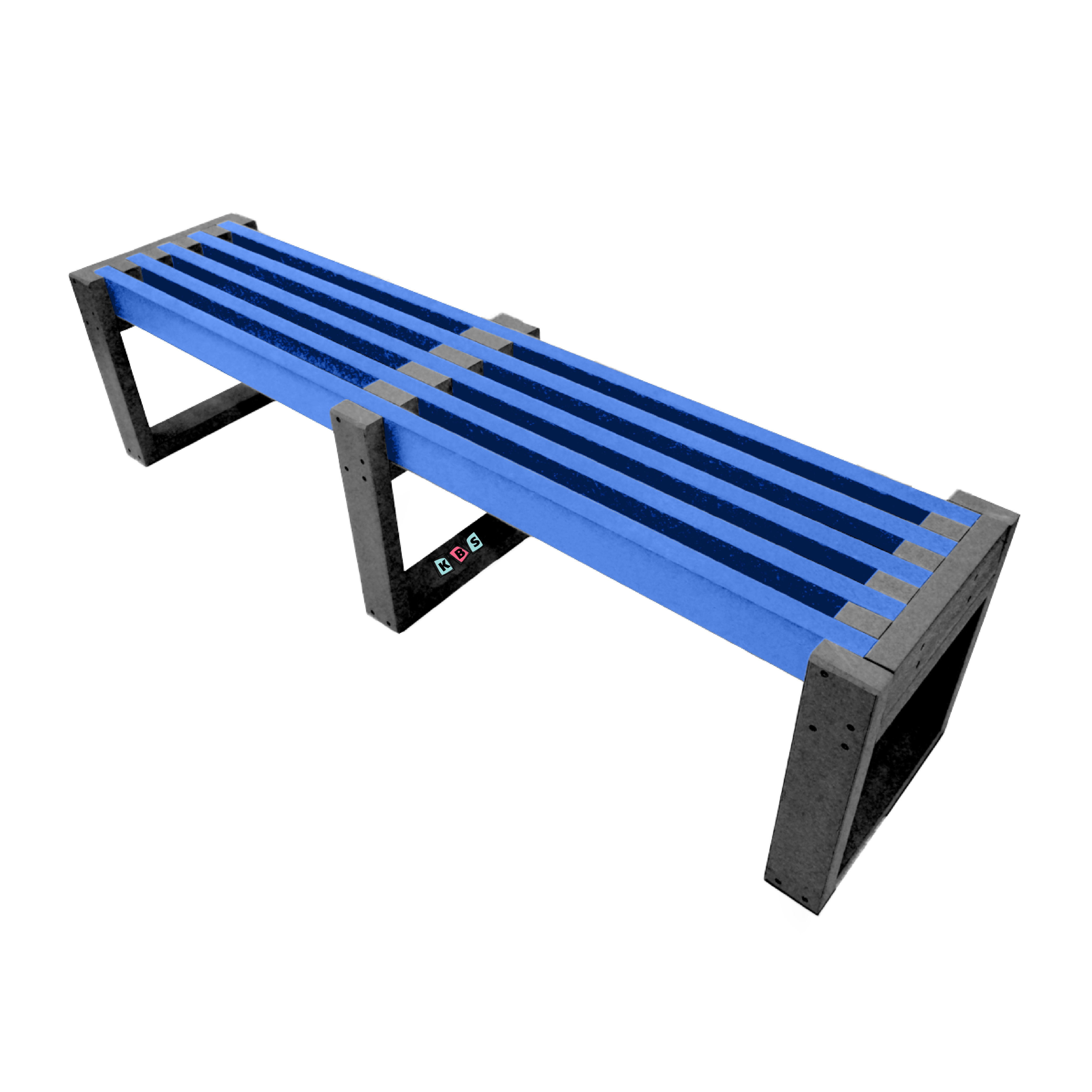 Edge Backless Bench (Straight) 1.8m, in Multi-Coloured Recycled Plastic