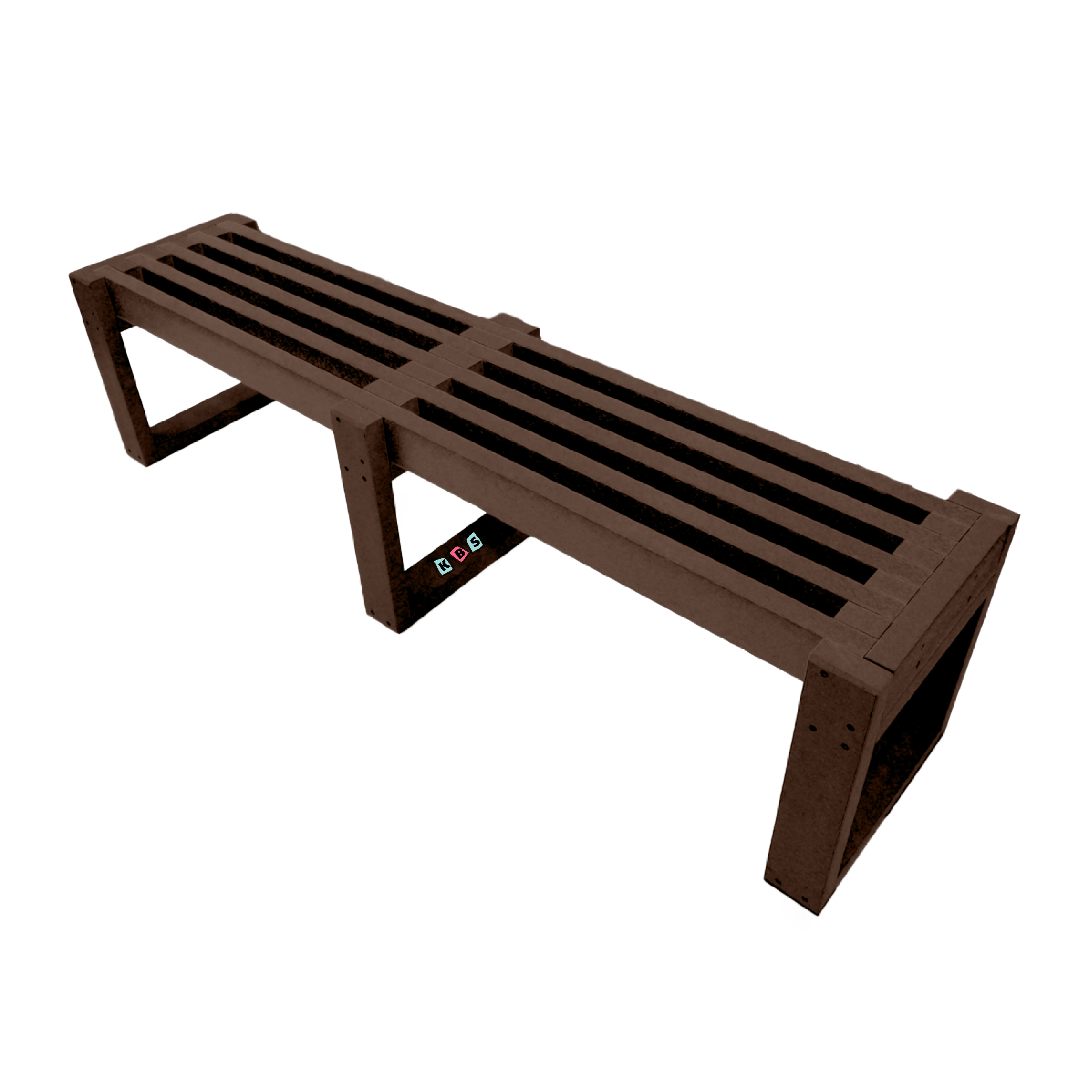 Edge Backless Bench (Straight) 1.8m, in Brown Recycled Plastic