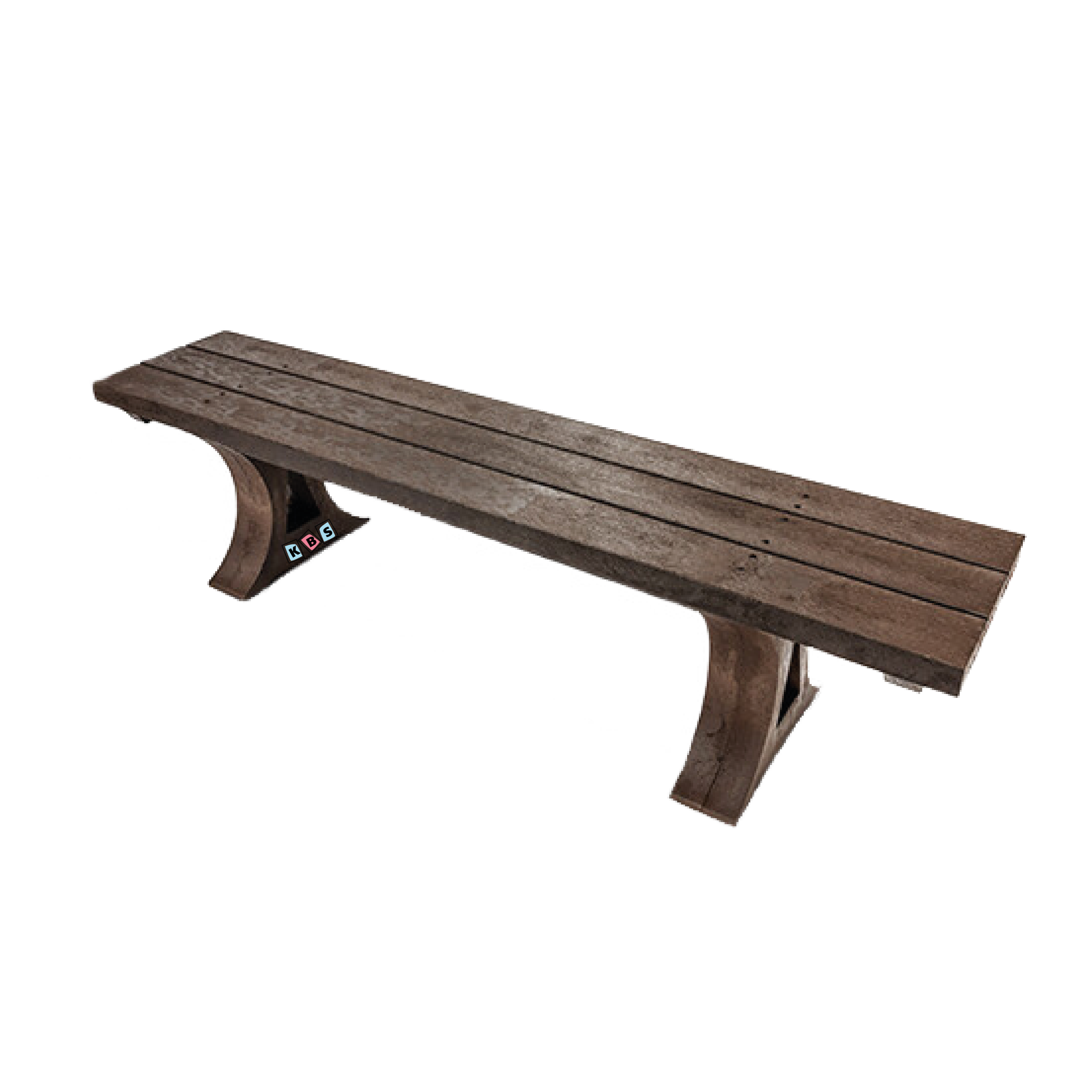 Moulded Backless Bench 1.8m, Brown in Recycled Plastic