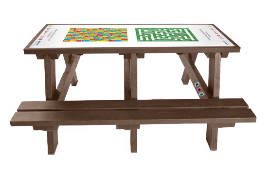 Duke Play A-Frame Picnic Table (6 Seater) In BROWN