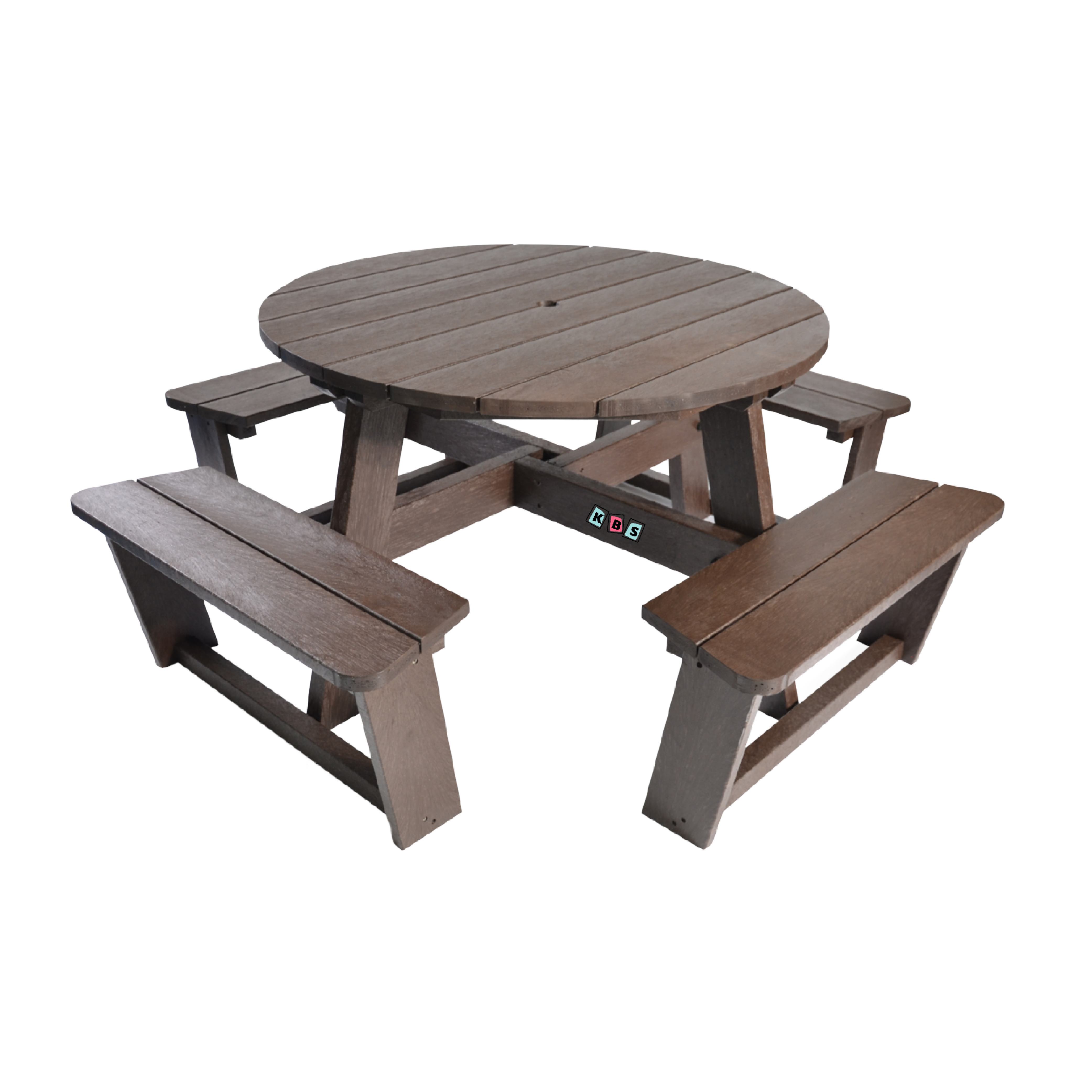 KBS Round Picnic Table 1820mm (8 Seater) in BROWN