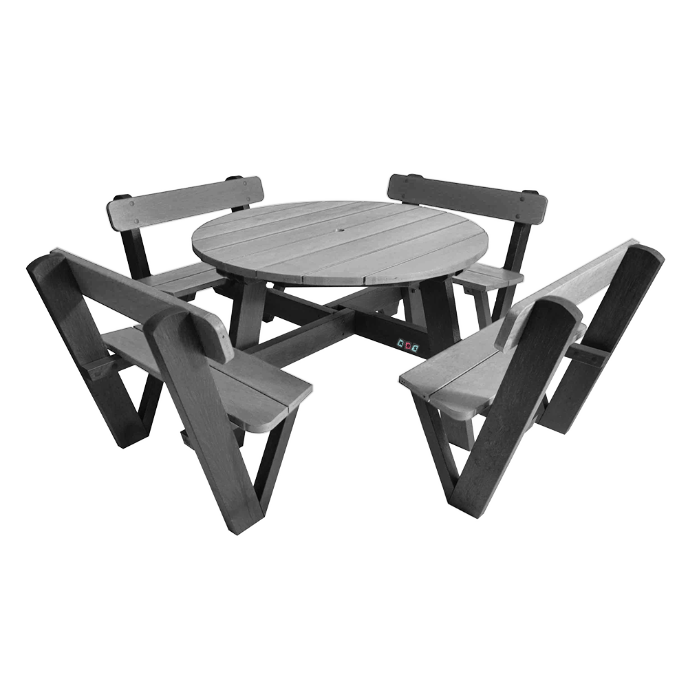 KBS Round Picnic Table with Backrests (8 Seater)