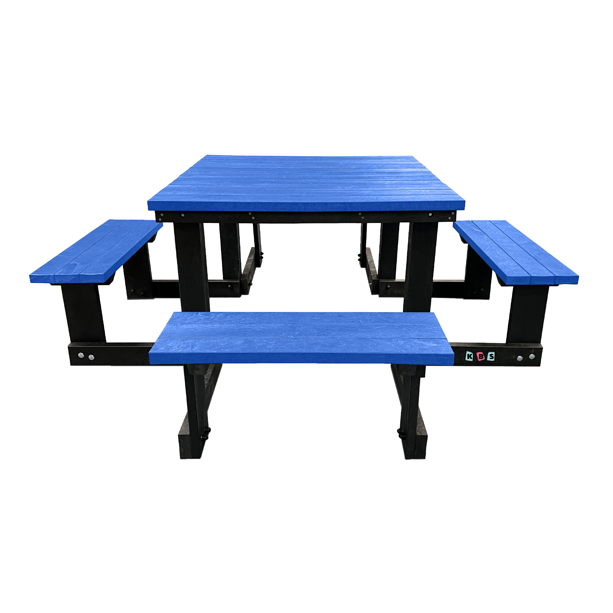 KBS Square Picnic Table (8 Seater) Black frame with COLOURED slats